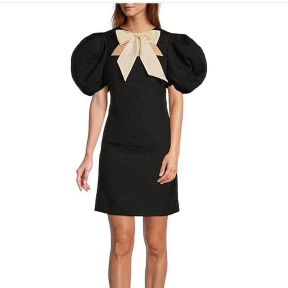 Antonio Melani x Courtney Grow Savile Short Puff Sleeve Bow Tie Dress